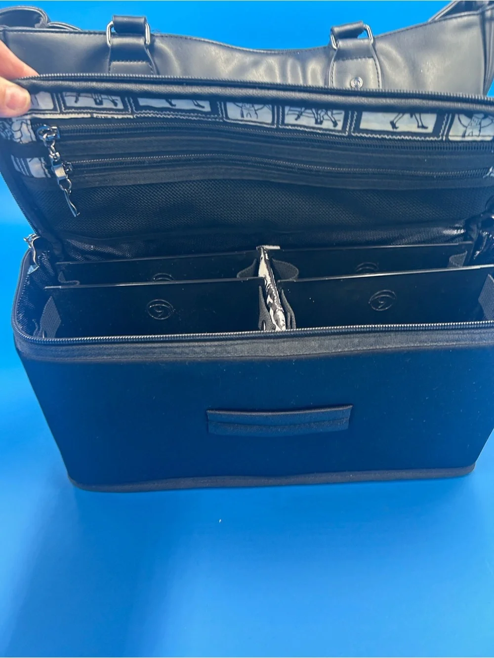 Six Pack Fitness Black Travel Tote with Multiple Zip Pockets